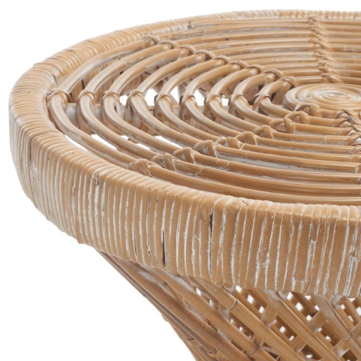 Natural Rattan Hourglass Accent Table