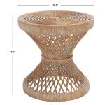 Natural Rattan Hourglass Accent Table