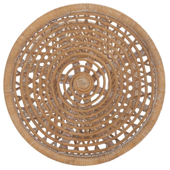 Natural Rattan Hourglass Accent Table