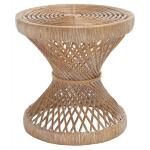 Natural Rattan Hourglass Accent Table