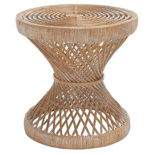 Natural Rattan Hourglass Accent Table
