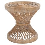 Natural Rattan Hourglass Accent Table