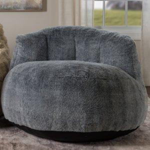 Heathered Blue Comfy Foam Lounge Chair