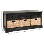 Distressed Black Suzelle Storage Bench