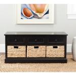 Distressed Black Suzelle Storage Bench