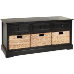 Distressed Black Suzelle Storage Bench