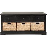 Distressed Black Suzelle Storage Bench