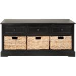 Distressed Black Suzelle Storage Bench