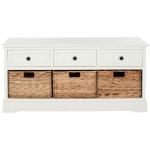 Distressed Cream Suzelle Storage Bench