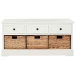 Distressed Cream Suzelle Storage Bench