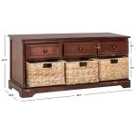 Dark Cherry Wood Suzelle Storage Bench
