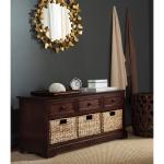 Dark Cherry Wood Suzelle Storage Bench