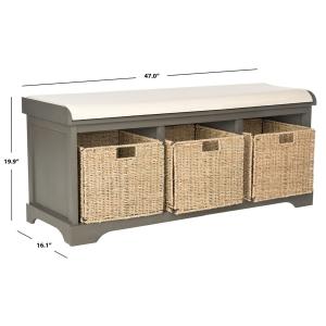 Gray Upholstered Jeanette Storage Bench