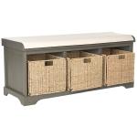 Gray Upholstered Jeanette Storage Bench