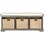 Gray Upholstered Jeanette Storage Bench