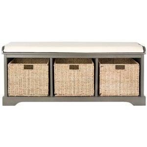 Gray Upholstered Jeanette Storage Bench