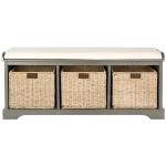 Gray Upholstered Jeanette Storage Bench