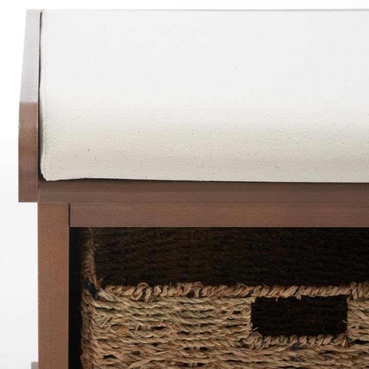 Graywash Upholstered Jeanette Storage Bench