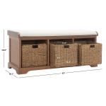 Graywash Upholstered Jeanette Storage Bench