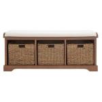 Graywash Upholstered Jeanette Storage Bench