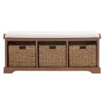 Graywash Upholstered Jeanette Storage Bench