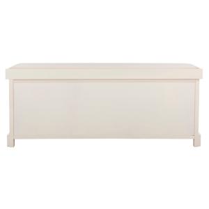 White Upholstered Jeanette Storage Bench