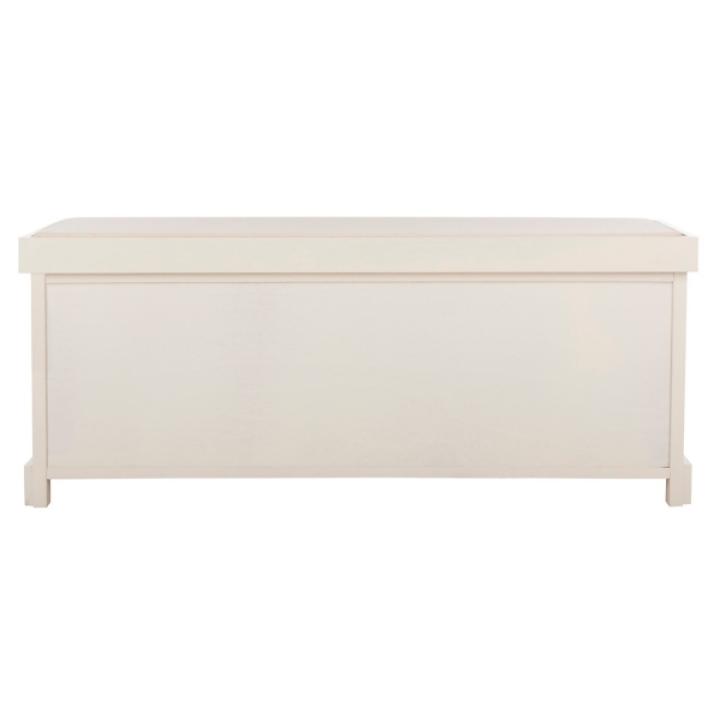 White Upholstered Jeanette Storage Bench