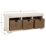 White Upholstered Jeanette Storage Bench