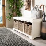 White Upholstered Jeanette Storage Bench