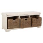 White Upholstered Jeanette Storage Bench