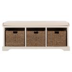 White Upholstered Jeanette Storage Bench