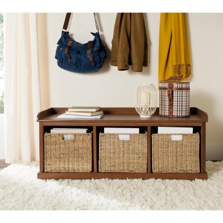 Walnut Upholstered Jeanette Storage Bench