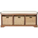 Walnut Upholstered Jeanette Storage Bench