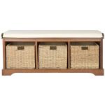 Walnut Upholstered Jeanette Storage Bench