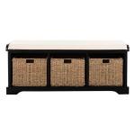 Black Upholstered Jeanette Storage Bench