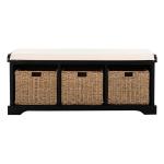 Black Upholstered Jeanette Storage Bench
