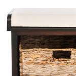 Dark Brown Upholstered Louella Storage Bench