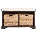 Dark Brown Upholstered Louella Storage Bench