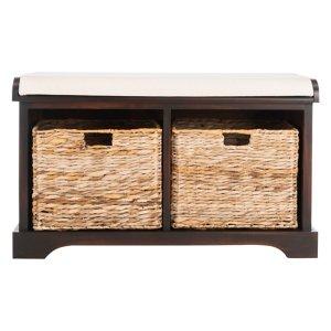 Dark Brown Upholstered Louella Storage Bench