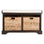 Dark Brown Upholstered Louella Storage Bench
