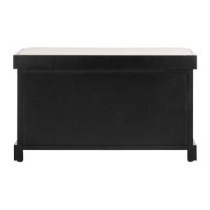 Black Upholstered Louella Storage Bench