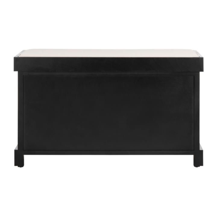 Black Upholstered Louella Storage Bench