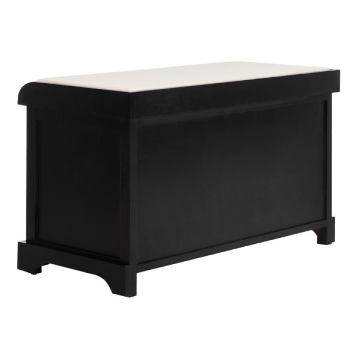 Black Upholstered Louella Storage Bench