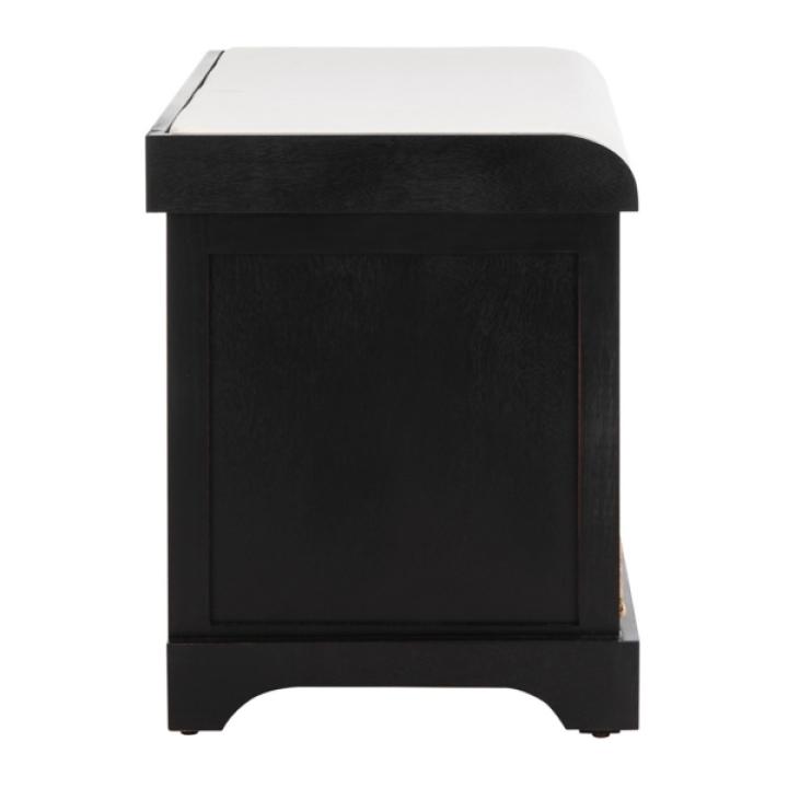 Black Upholstered Louella Storage Bench