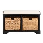 Black Upholstered Louella Storage Bench