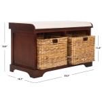 Cherry Upholstered Louella Storage Bench