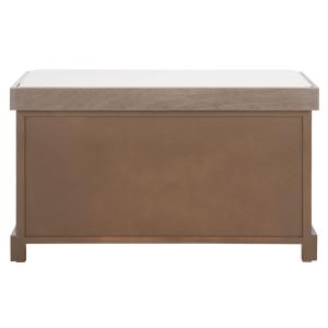 Whitewash Upholstered Louella Storage Bench