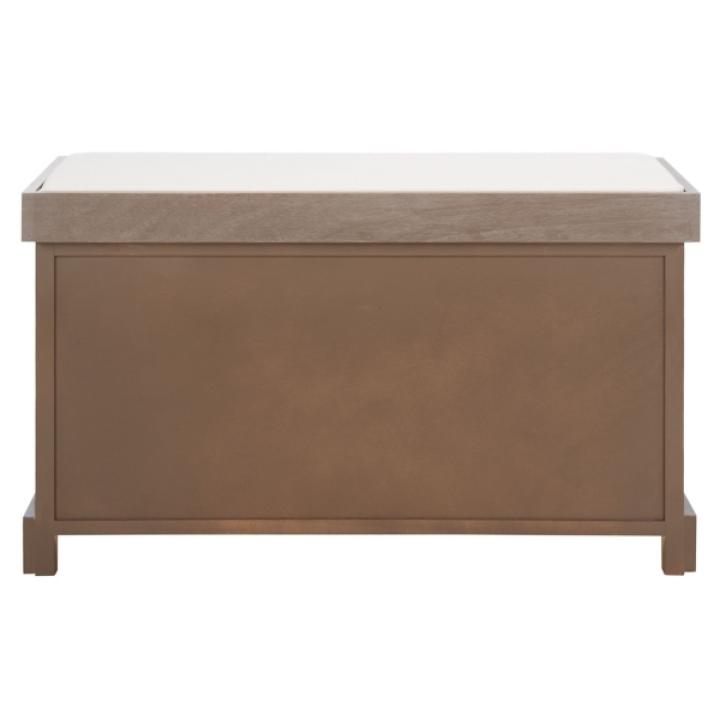 Whitewash Upholstered Louella Storage Bench
