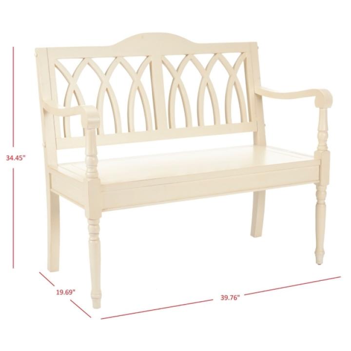Off-White Wood Mandy Traditional Bench