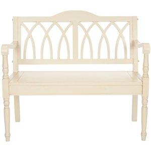 Off-White Wood Mandy Traditional Bench